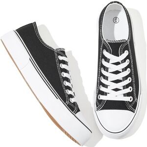 Black and White Canvas Sneakers